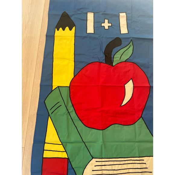 Vintage Outdoor Porch Flag Back to School Teacher's Book Pencil Apple JL - Picture 3 of 8